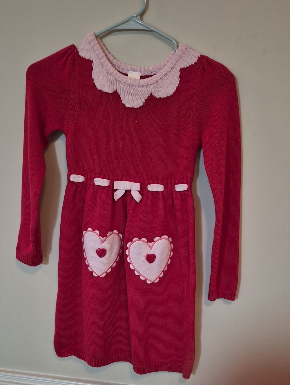 Gymboree Pink and Light Pink Heart Knit Dress